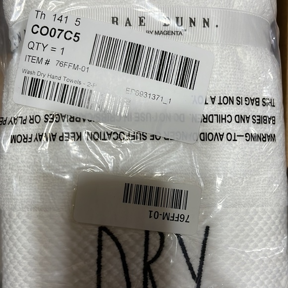 NEW Rae Dunn WASH DRY  Hand Towels NEW BNIP - Picture 7 of 9